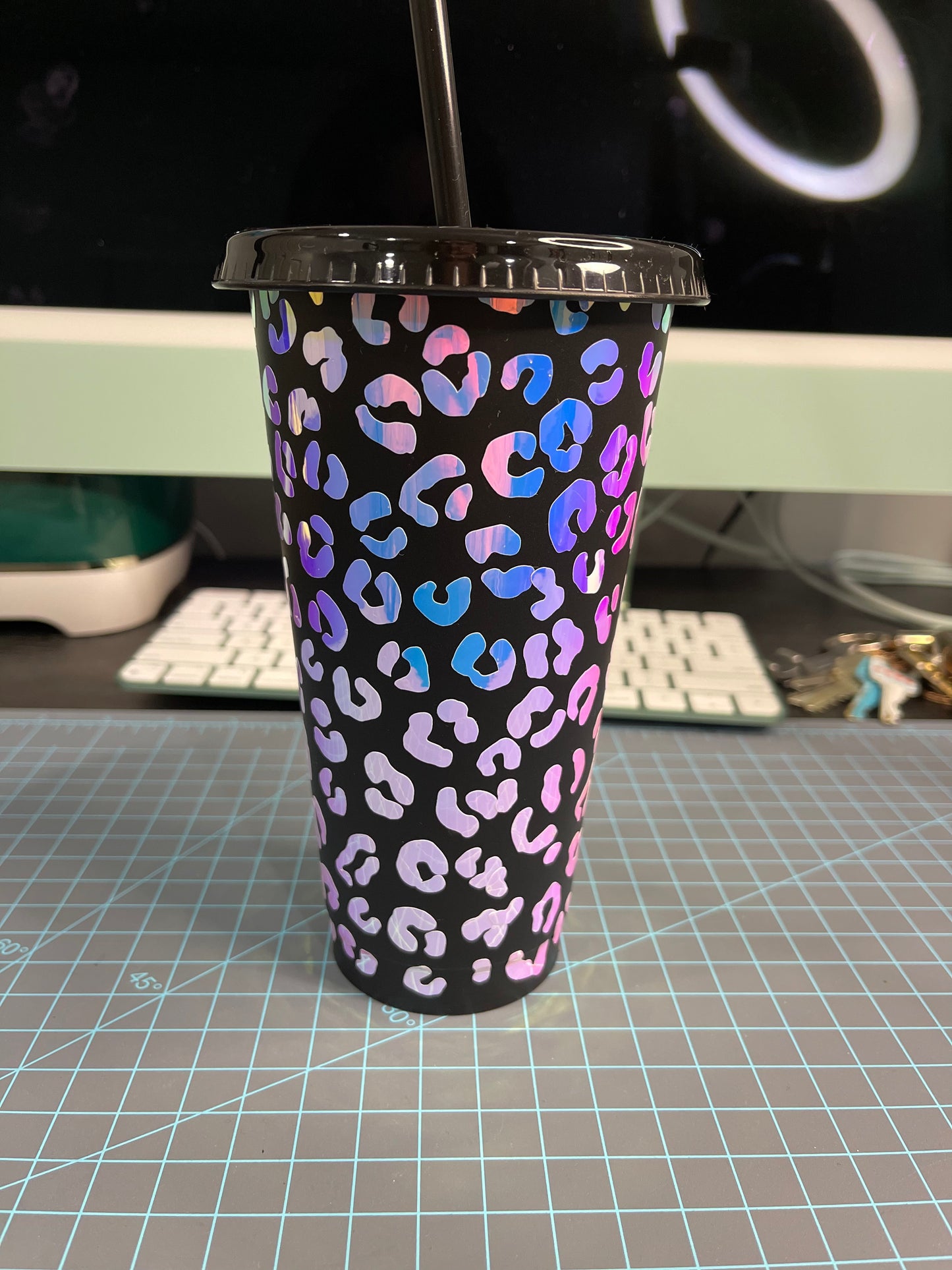 blue opal black matte cold cup