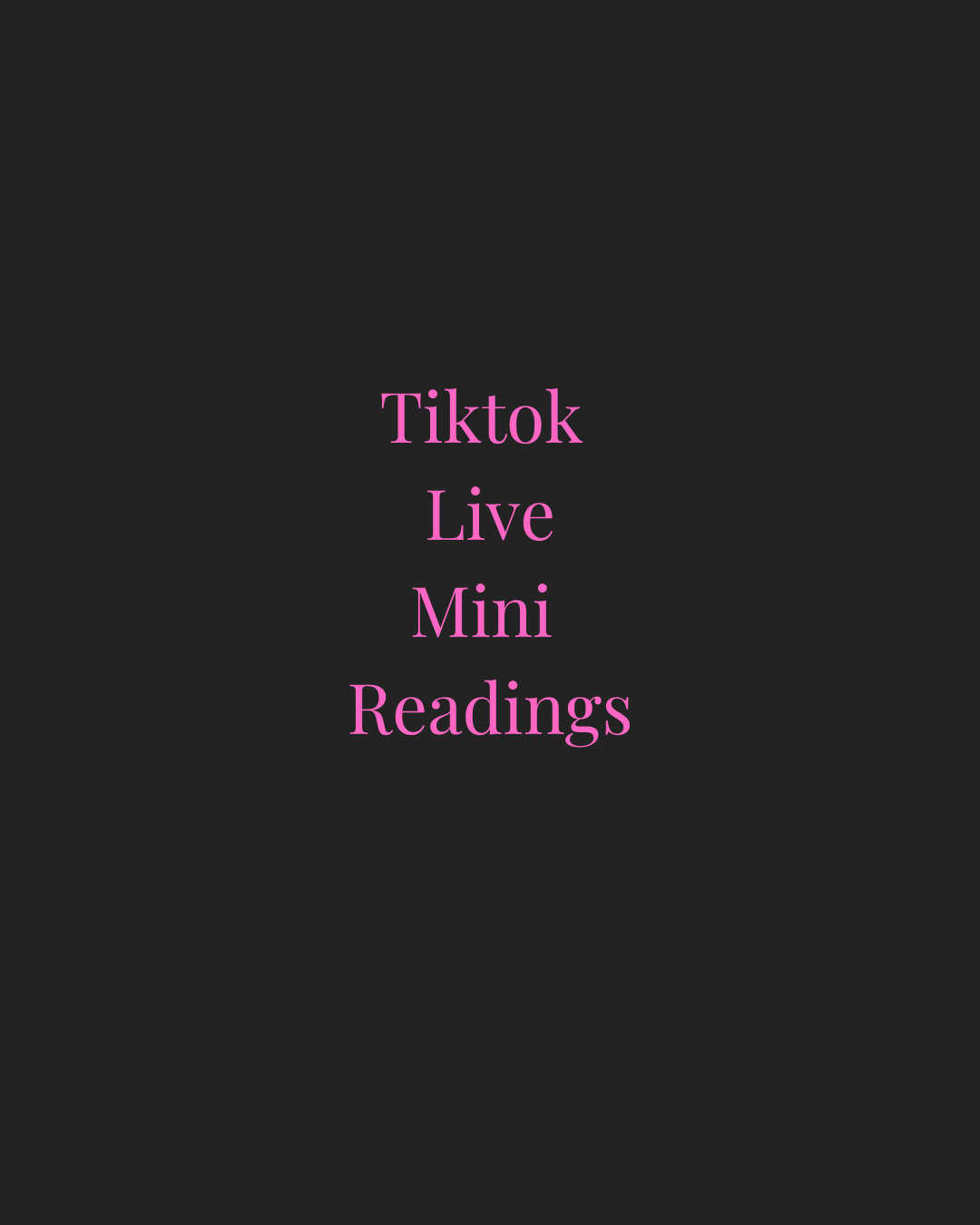 Tiktok live mini readings