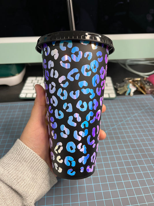 blue opal black matte cold cup