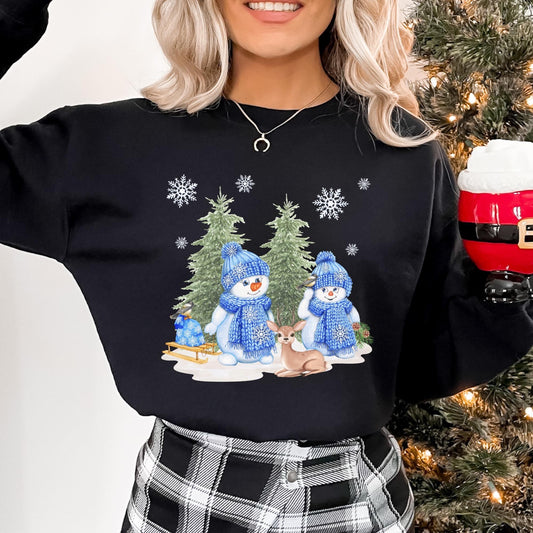 Blue snow man